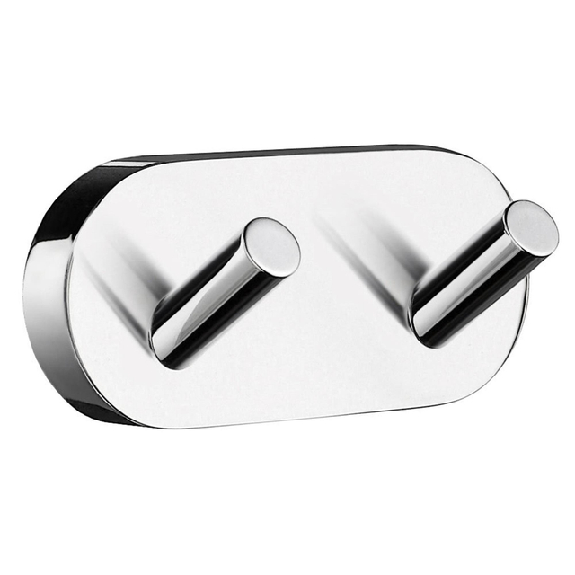 Smedbo Home Handdoekhaak - 9x4cm - dubbel - chroom HK356