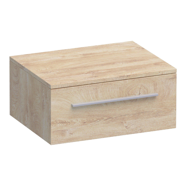 Saniclass Sharp Wastafelonderkast - 60x46x27cm - 1 softclose lade - zonder greep - zonder sifonuitsparing - topblad MFC - sahara 1827