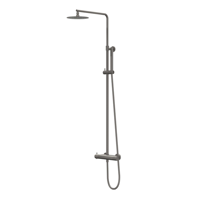 IVY Bond Regendoucheset - opbouw - 25cm slim hoofddouche - satin spray handdouche - Geborsteld metal black PVD CSB1GMCB