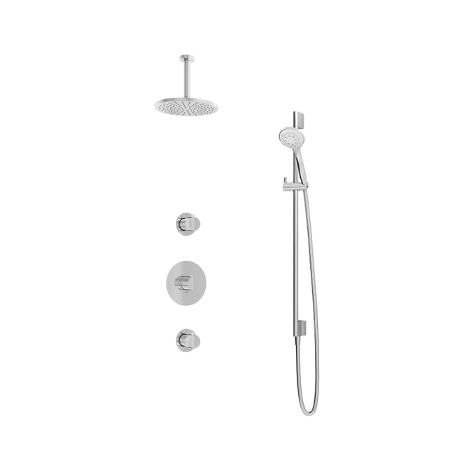 Hotbath Buddy IBS1 Regendoucheset - 2 stopkranen - 15cm plafondarm - 20cm ronde hoofddouche - 3 standen handdouche - glijstang - chroom IBS1CR127