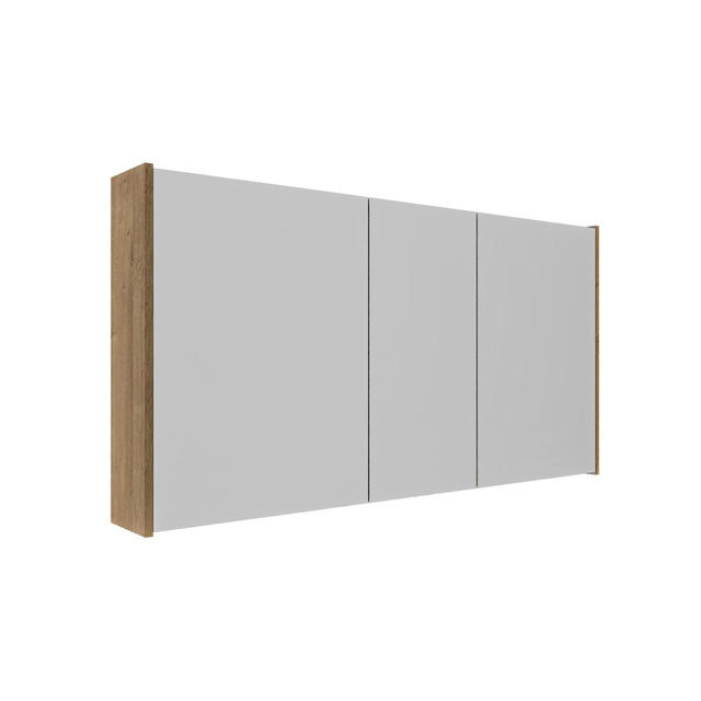 Saniclass Holz Atelier Spiegelkast - 120x63x16cm - inclusief zijpanelen - Eiken natural SW1420836/SW1212818