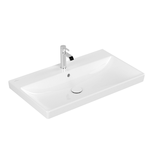 Villeroy & Boch Avento meubelwastafel 80x47cm 1 kraangat met overloop wit OUTLETSTORE 41568001