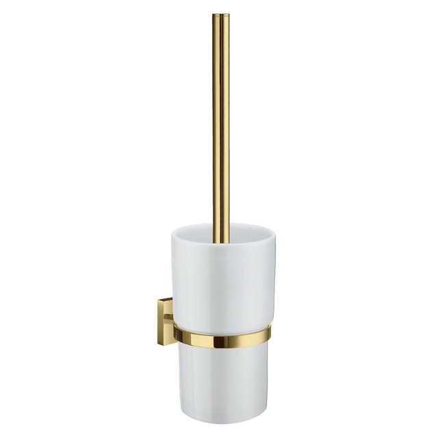 Smedbo House Toiletborstelhouder - open - wandmodel - messing/porselein RV333P