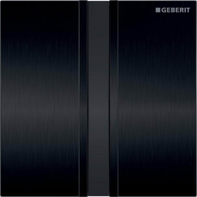 Geberit type 50 urinioir bedieningsplaat - 230V - rechthoekige knoppen - zwart chroom 116.026.QD.1