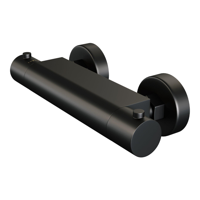 Brauer Black Edition Thermostaatkraan opbouw - 2 gladde knoppen - mat zwart 5-S-234