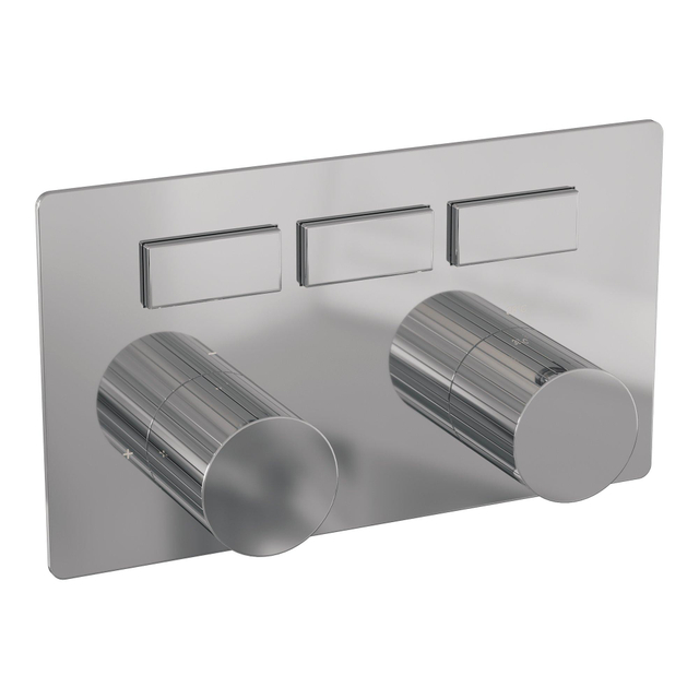 Brauer Stripe 3-weg Inbouwthermostaat - drukknoppen - in- en afbouwdelen - chroom 5-CE-356