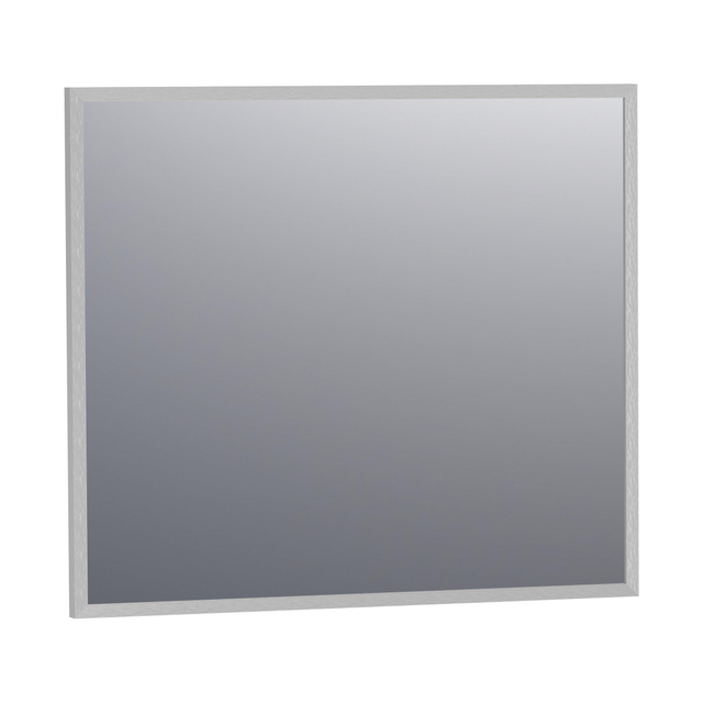 Brauer Onyx spiegel - 80x70cm - rechthoekig - aluminium-kleurig geborsteld frame SP-ON80RHA
