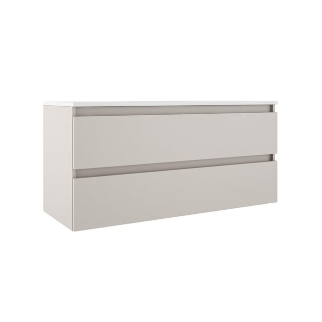 Adema Chaci Badkameronderkast - 120cm - 2 lades - greeploos - excl. topblad - cotton 77096