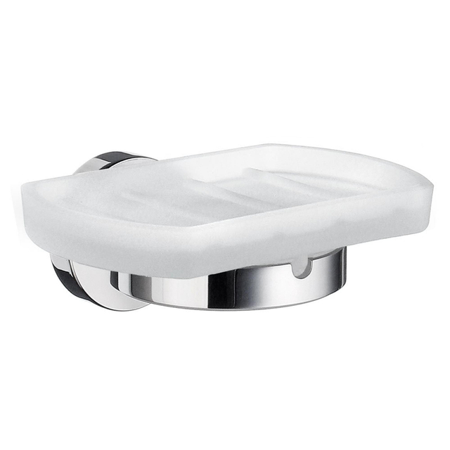 Smedbo Home Zeepschaal - wandmodel - chroom/mat glas HK342