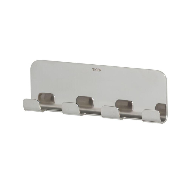 Tiger Colar Handdoekhaak - 4 haken - zelfklevend - gepolijst RVS 1314730346