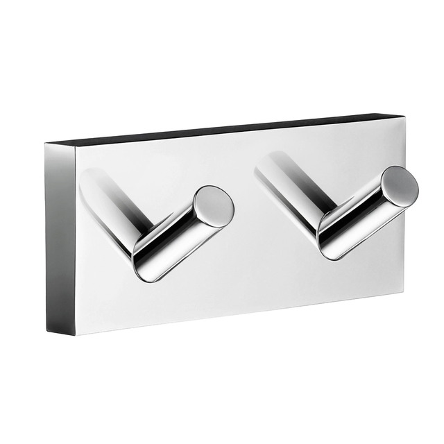 Smedbo House Handdoekhaak - 9x4cm - dubbel - chroom RK356