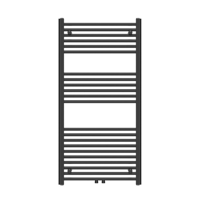 Adema Basic radiator 60x120cm recht middenaansluiting mat zwart