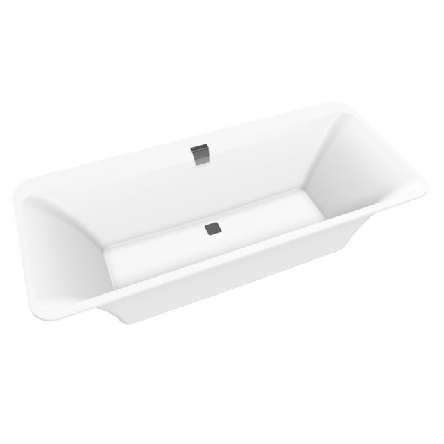 Villeroy & Boch Squaro Edge kunststof duobad quaryl rechthoekig licht beschadigd 180x80x45cm incl. poten zonder afvoer-/overloopcombinatie mat wit UBQ180SQE7DVRW - OUTLET UDEN UBQ180SQE7DV-RW