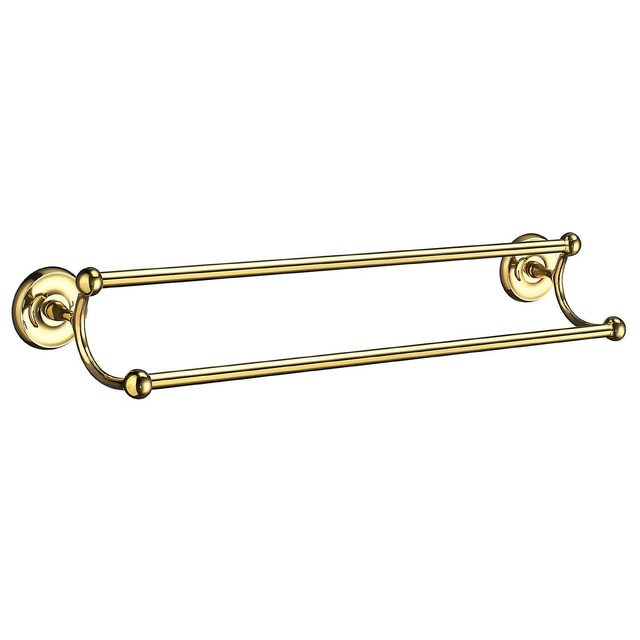 Smedbo Villa Handdoekhouder - 63.5x14.7cm - zelfklevend / boren - Massief messing V2364