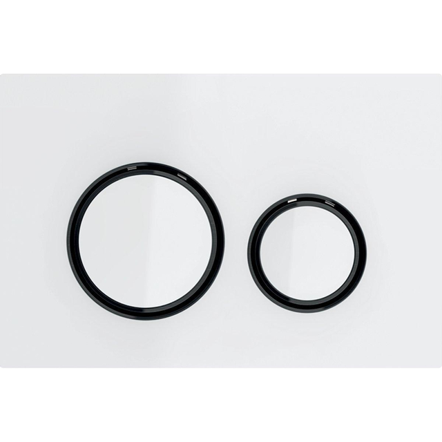 Geberit Sigma21 bedieningplaat met frontbediening voor toilet 24.6x16.4cm zwartchroom-wit 115651SI1