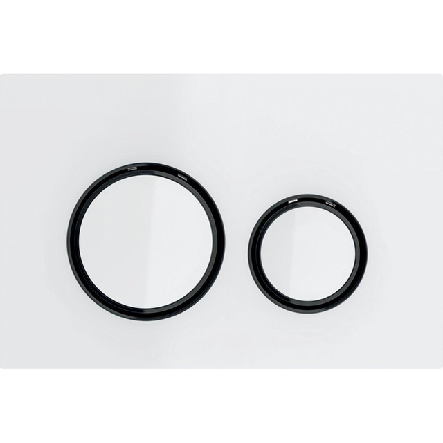 Geberit Sigma50 bedieningsplaat - 2-toets spoeling - rond - zwartchroom/wit 115.651.SI.1
