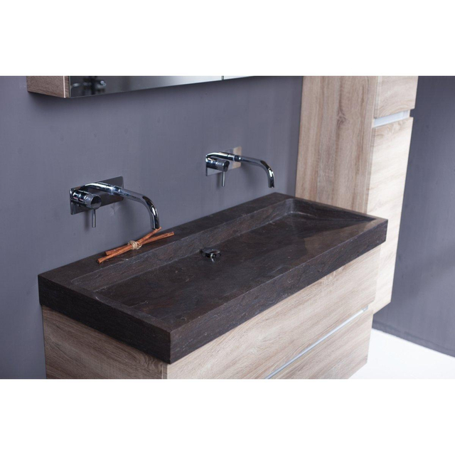 Forzalaqua Palermo wastafel 100.5x51.5x9cm Rechthoek 1 kraangat Natuursteen Hardsteen gezoet 100121