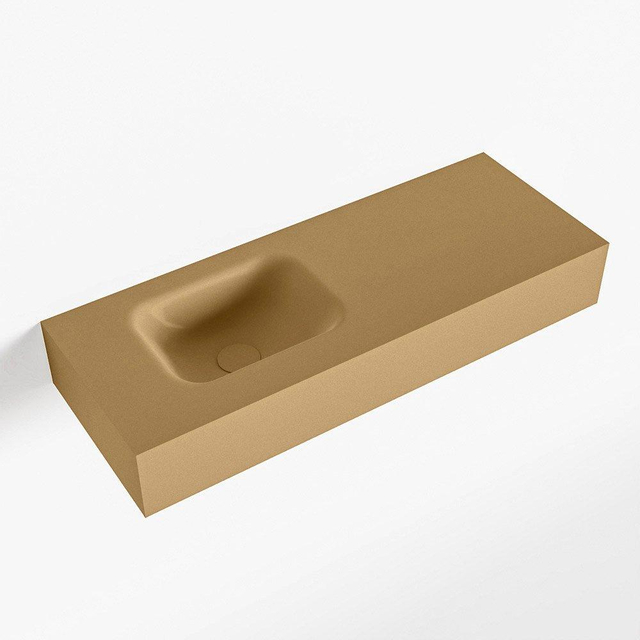 Mondiaz LEX Fontein - 80x30x12cm - wasbak Links - zonder kraangaten - solid surface - Oro F52114Oro