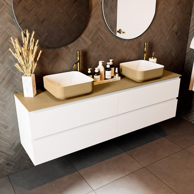 Mondiaz TOP 30 Topblad - 170x30x0.9cm - geschikt voor afdekplaat - Solid surface - Oro T30XIM49857Oro