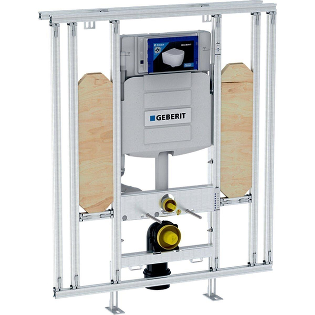 Geberit GIS easy Module voor wand wc 120cm Sigma inbouwreservoir 12cm drempelloos en montageplaat voor armsteunen. 442.027.00.5