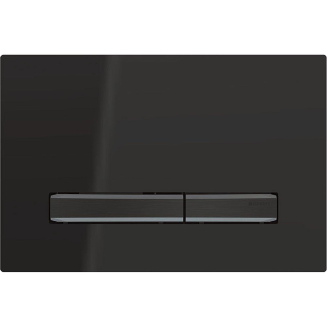 Geberit Sigma50 bedieningsplaat - 2-toets spoeling - vierkant - zwartchroom/zwart 115.671.DW.2