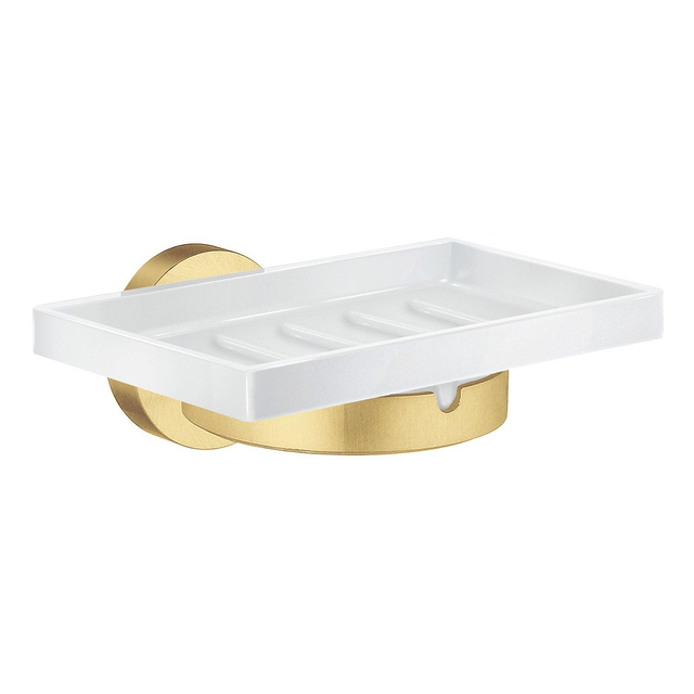 Smedbo Home Zeepschaal - wandmodel - geborsteld messing/porselein HV342P