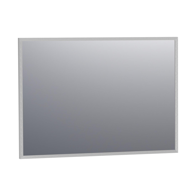 Brauer Onyx spiegel - 100x70cm - rechthoekig - aluminium-kleurig geborsteld frame SP-ON100RHA