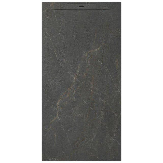 Zenon Essenza West Douchebak - 120x80cm - antislip - antibacterieel - mineraalmarmer - rechthoek - Mountain SW1182608 / SW1212353