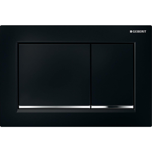 Geberit Omega20 bedieningsplaat - 2-toets spoeling - vierkant - wart/glans chroom/zwart 115.080.KM.1