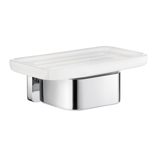 Smedbo Ice SoftCube Zeepschaal - 12x9x5cm - wandmontage - chroom/porselein OK442P