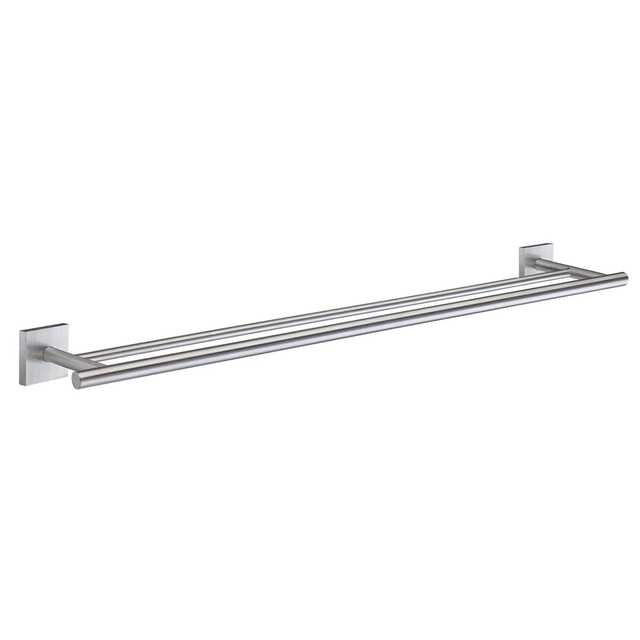 Smedbo House Handdoekhouder - 65x12cm - dubbel - geborsteld chroom RS3364