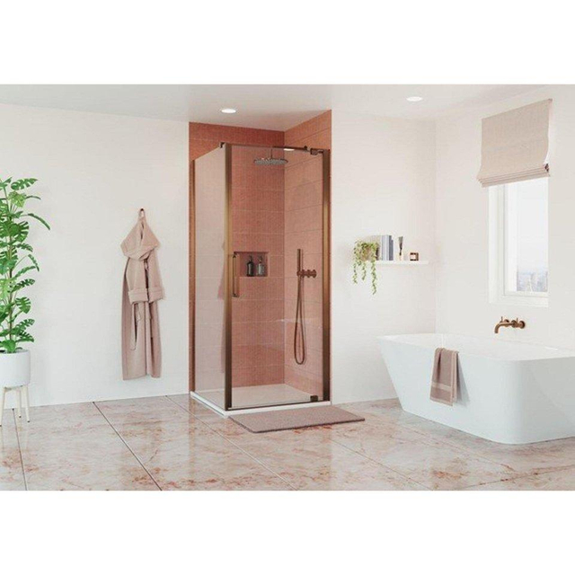 Crosswater Optix Zijwand voor pivotdeur - 80cm - geborsteld brons OXWPSPBZC0800
