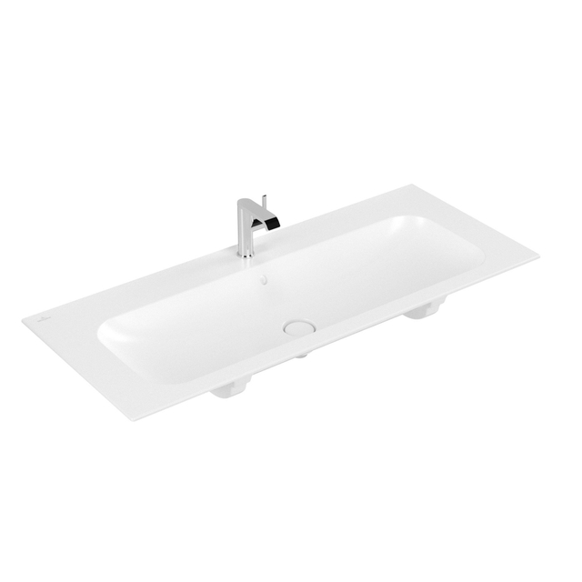 Villeroy & Boch Finion Meubelwastafel - 1200 x 500 x 160 mat stone white (wit) CeramicPlus - met verdekte overloop - ongeslepen 4164CBRW