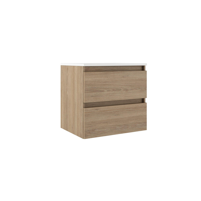 Adema Chaci Badkameronderkast - 60cm - 2 lades - greeploos - excl. topblad - kaneel 84392