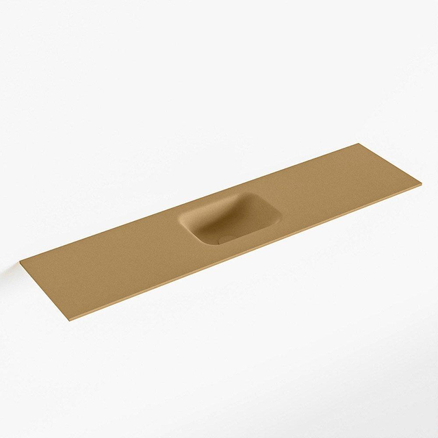 Mondiaz LEX Fontein - 120x30x0.9cm - wasbak midden - zonder kraangaten - voor toiletmeubel - Solid surface - Oro F51125Oro