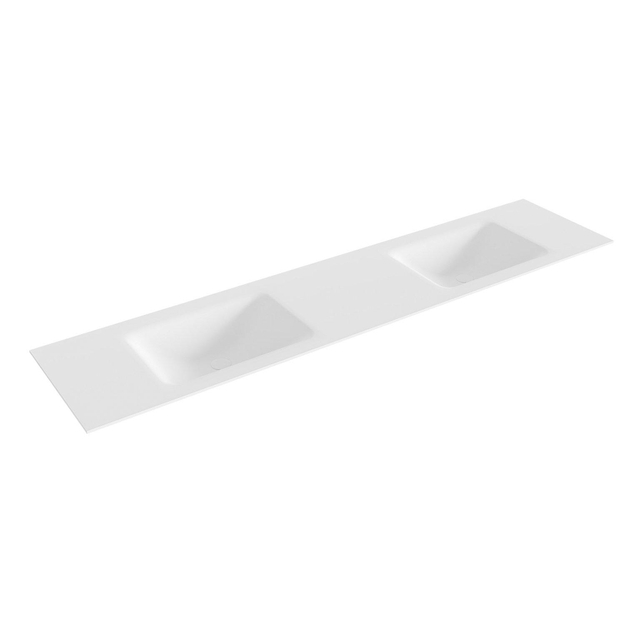 Mondiaz CLOUD Talc solid surface inbouw wastafel 200cm dubbel XM63031Talc