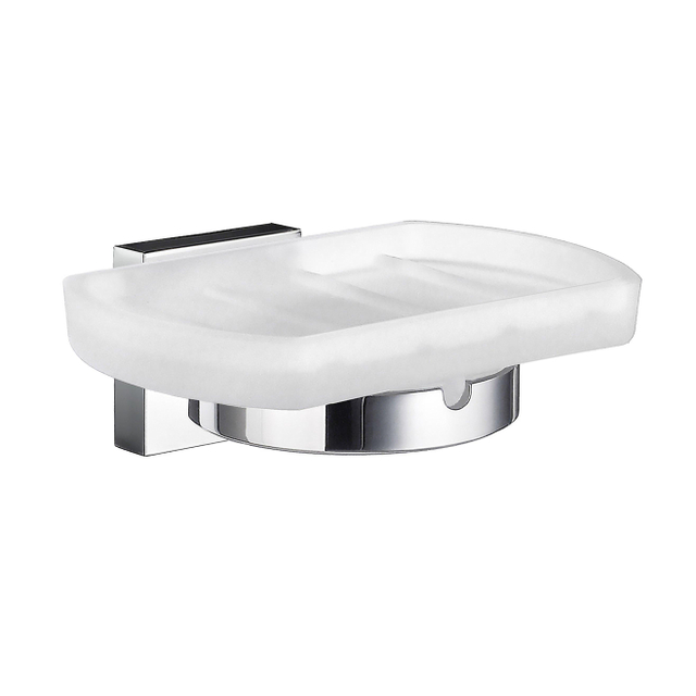 Smedbo House Zeepschaal - 12x8cm - wandmodel - chroom/porselein RK342