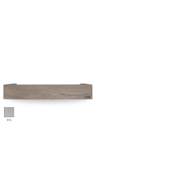 Looox Wood collection shelf BoX 60cm met bodemplaat rvs geborsteld eiken RVS geborsteld wshbox60rvs