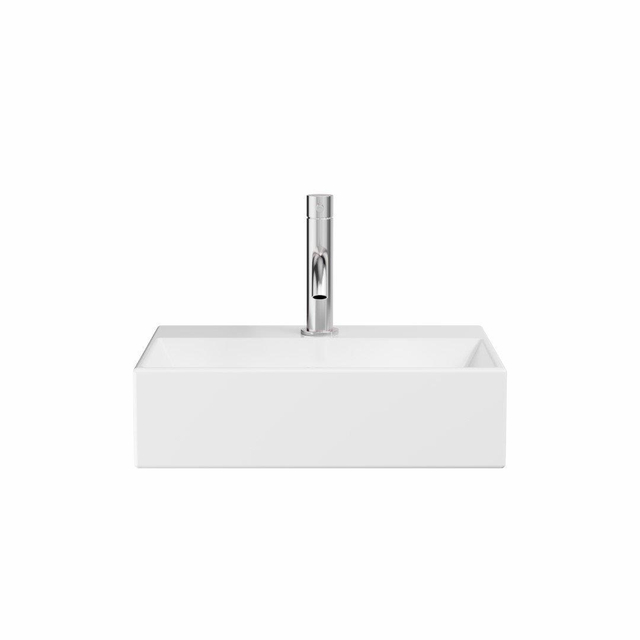 Crosswater Beck Wastafel - 40x30x11cm - open waste - 1 kraangat - wit glans BK0401SUW