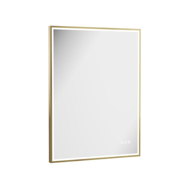 Crosswater MPRO spiegel met verlichting - 80x60cm - LED - verticaal/horizontaal - geborsteld messing (goud) MP6080F