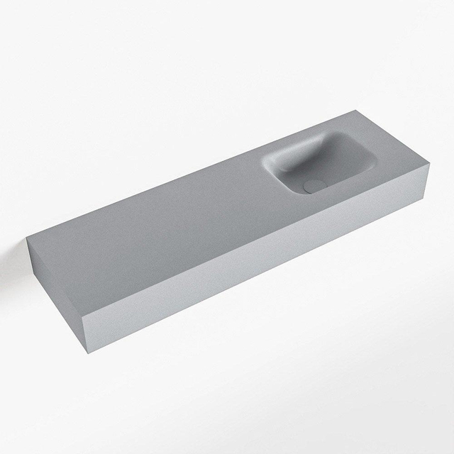 Mondiaz LEX Fontein - 100x30x12cm - wasbak Rechts - zonder kraangaten - solid surface - Plata F52121Plata