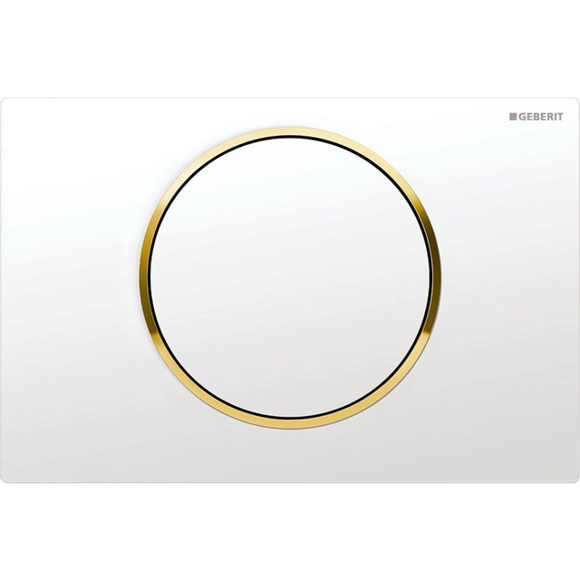 Geberit Sigma10 bedieningsplaat - 2-toets spoeling - ronde knop - wit/goud/wit 115.758.KK.5