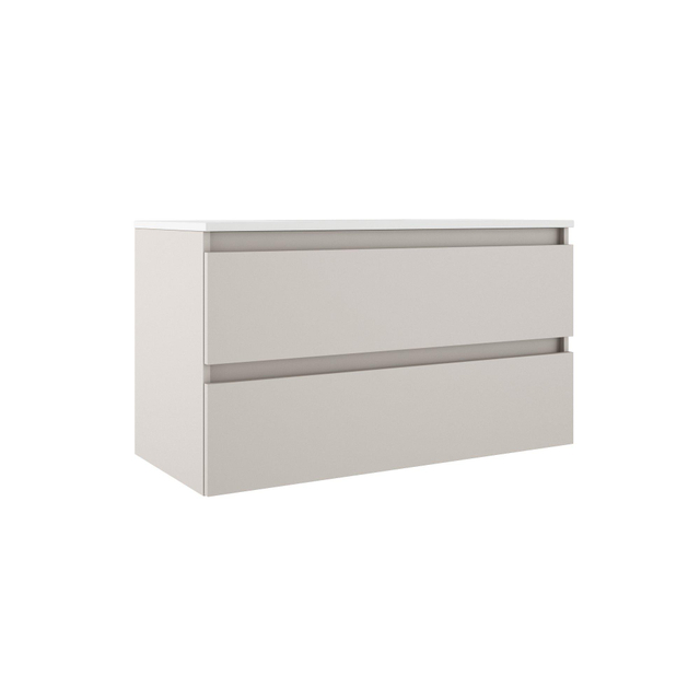 Adema Chaci Badkameronderkast - 100cm - 2 lades - greeploos - excl. topblad - cotton 77092