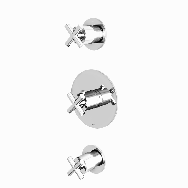 Hotbath Chap afbouwdeel thermostaat met 2 stopkranen chroom C007EXTCR