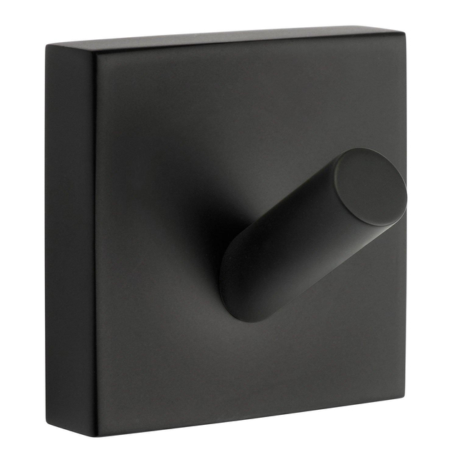 Smedbo House Handdoekhaak - vierkant - 1 haak - mat zwart RB355