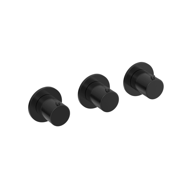 Hotbath COBBER Afbouw douche thermostaat met 2 stopkranen horizontaal of verticaal Geborsteld zwart PVD CB7067EXTMBP