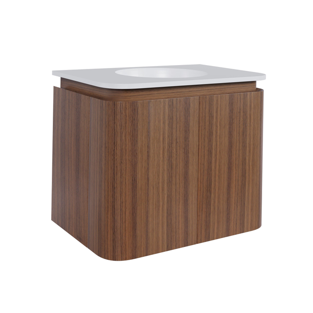 Thebalux Epoch Toiletmeubel - 51x35x41cm - ronde hoeken - 2 deuren - Corian wastafel - zonder kraangat - Roquebrun 9TT50132R
