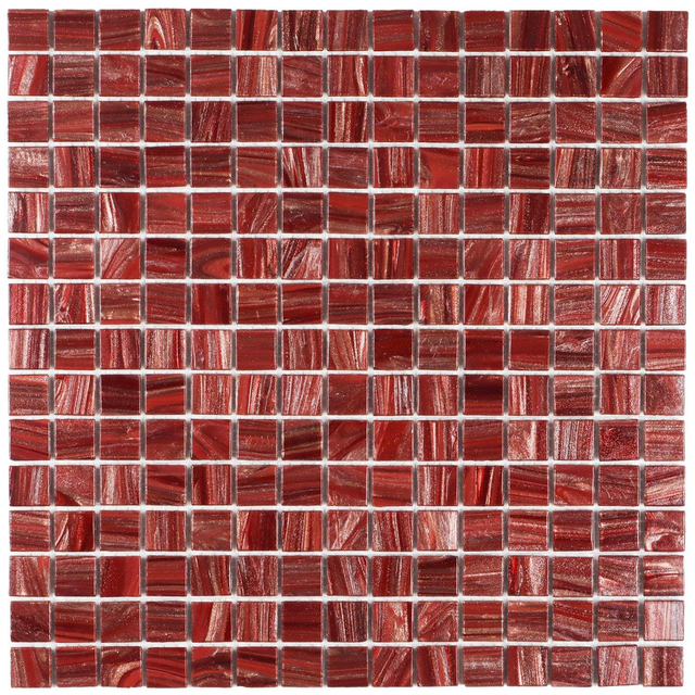 The Mosaic Factory Amsterdam Mozaïektegel - 32.2x32.2cm - wand en vloertegel - glans - wine red GMG476