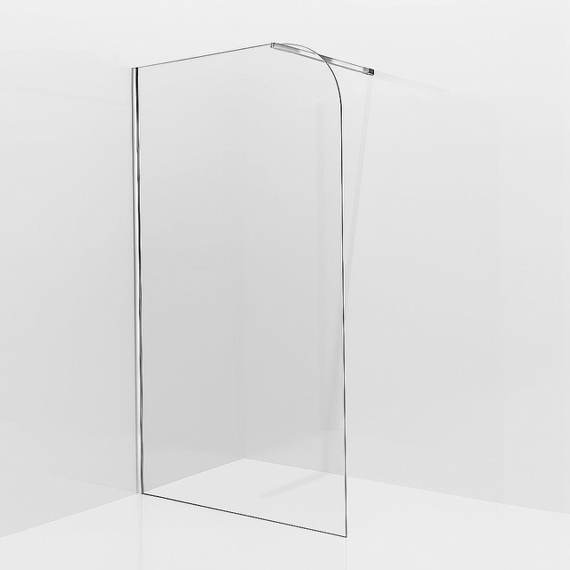 Fortifura Galaria Inloopdouche - 90x200cm - afgeronde glaswand - helder glas - wandarm - chroom SW1245009/SW797904