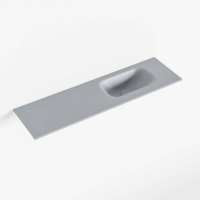 Mondiaz EDEN Fontein - 80x23x0.9cm - wasbak Rechts - zonder kraangaten - voor toiletmeubel - Solid surface - Plata F50115Plata